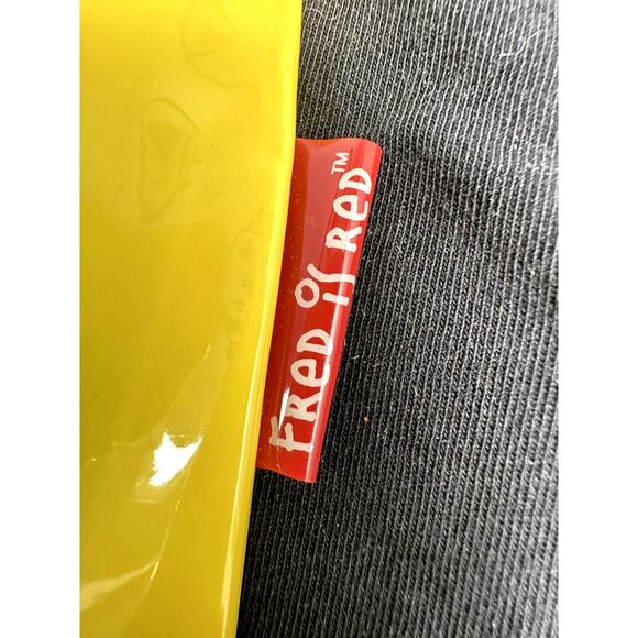 Y2k FRED is RED 'Queen Bee' Coin Purse Yellow PVC Makeup Pouch - Picture 3 of 7